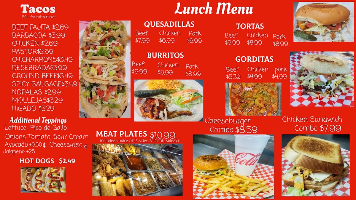 Ari Tacos menu board