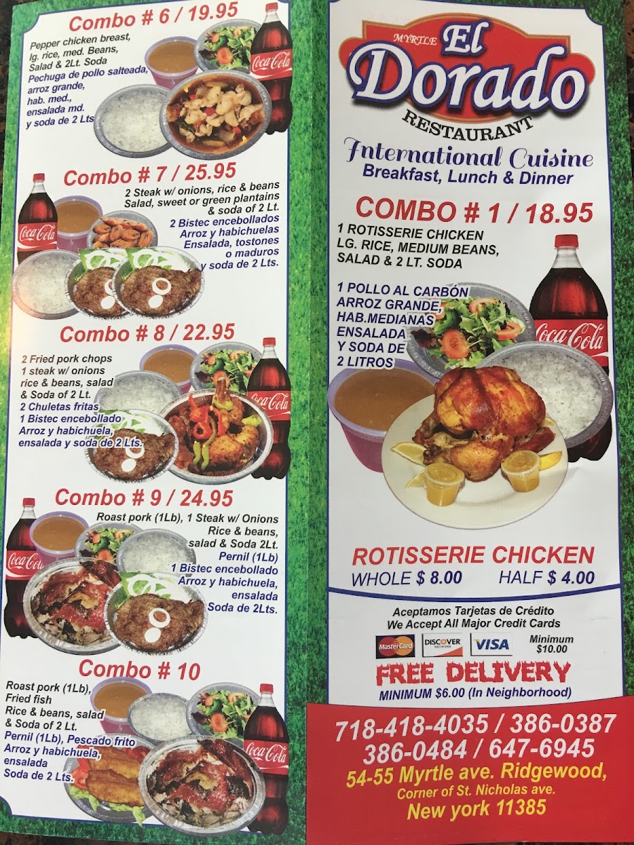El Dorado menu board