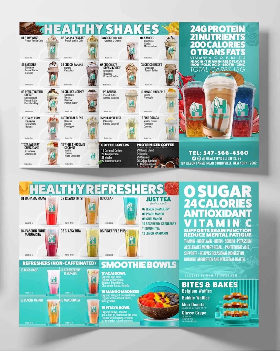 Healthy Delights menu board