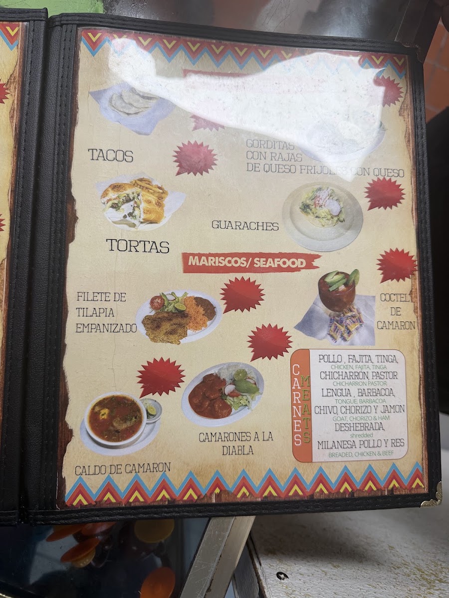 El Rinconcito Mexican Restaurant menu board