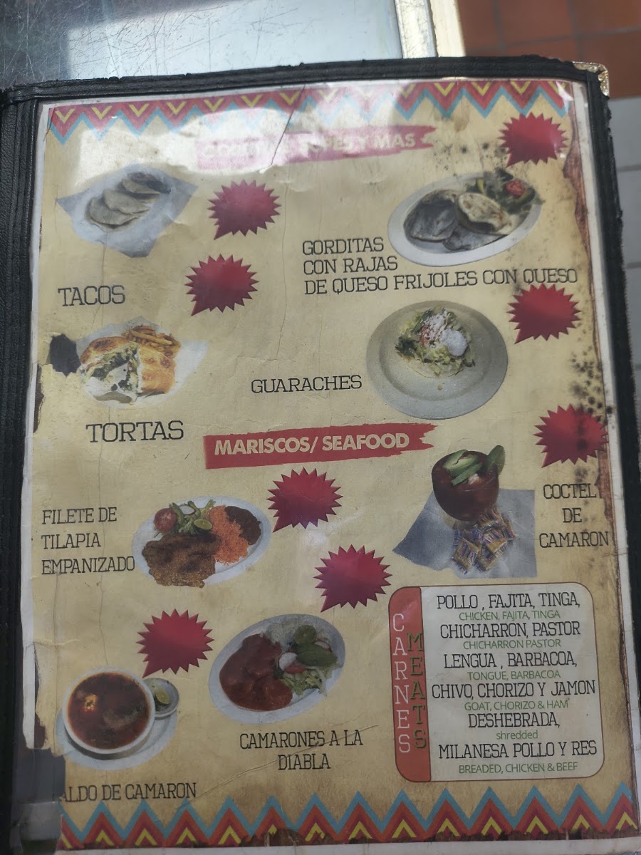 El Rinconcito Mexican Restaurant menu board