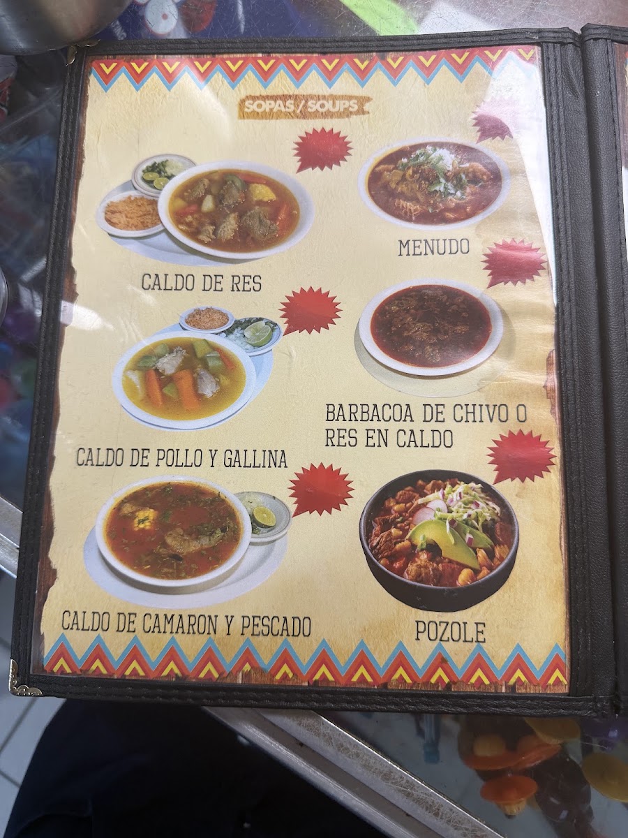 El Rinconcito Mexican Restaurant menu board