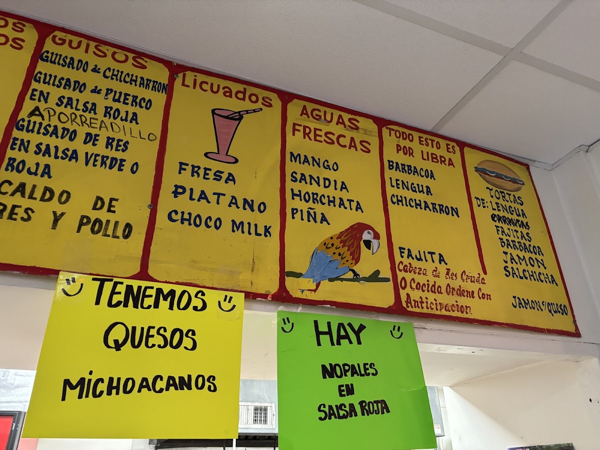 El Rinconcito Mexican Restaurant menu board