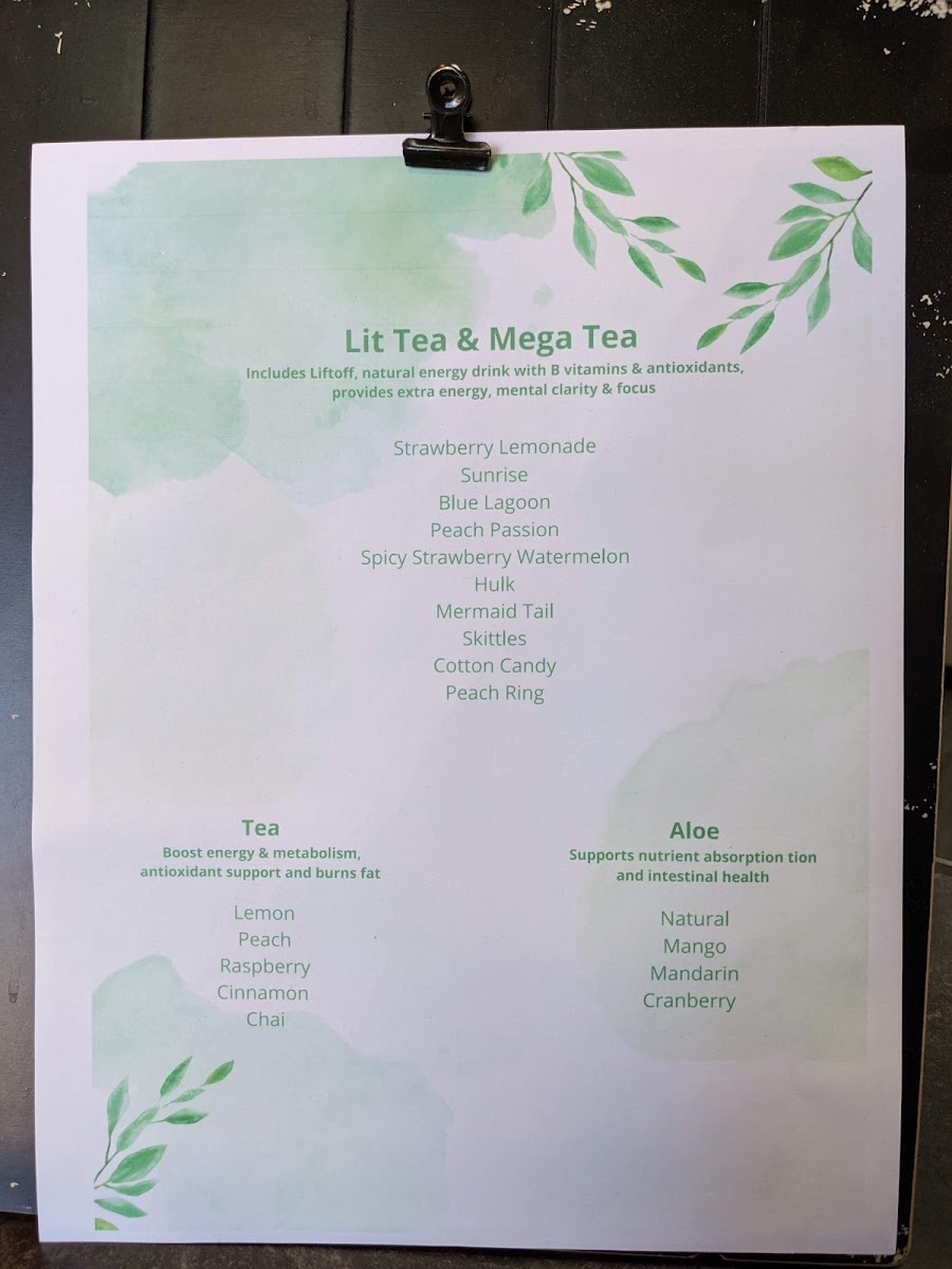 Utopia Nutritional Blends menu board