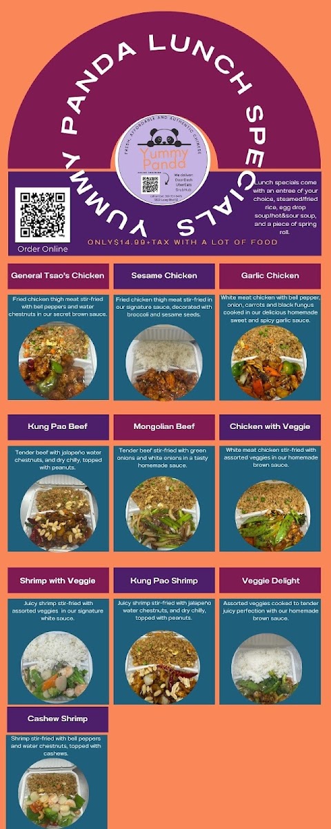 Yummy Panda menu board