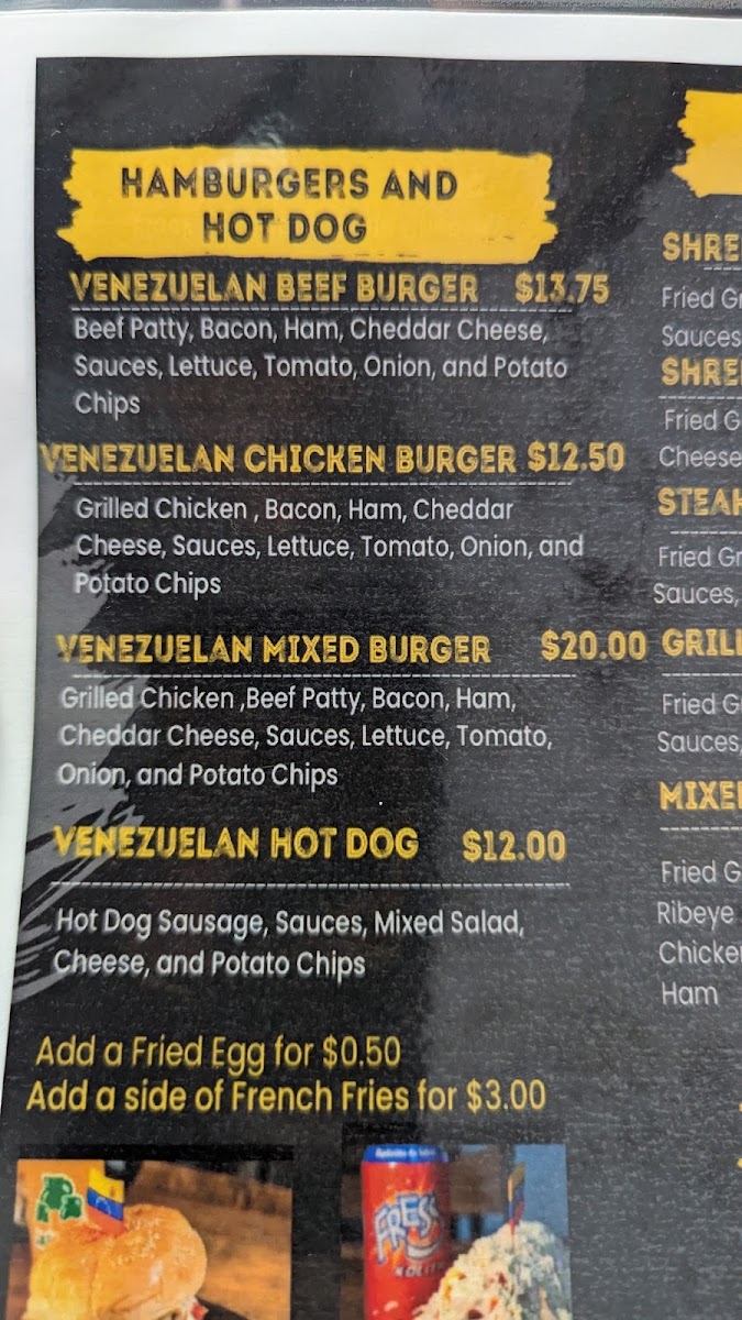 Bodegón sabor latino menu board