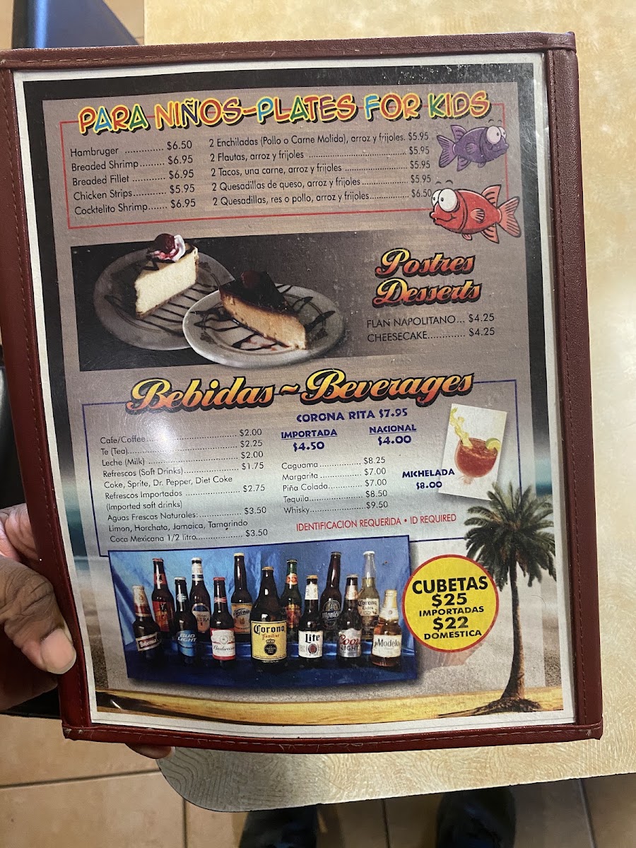 El Tiburón Seafood & Grill menu board