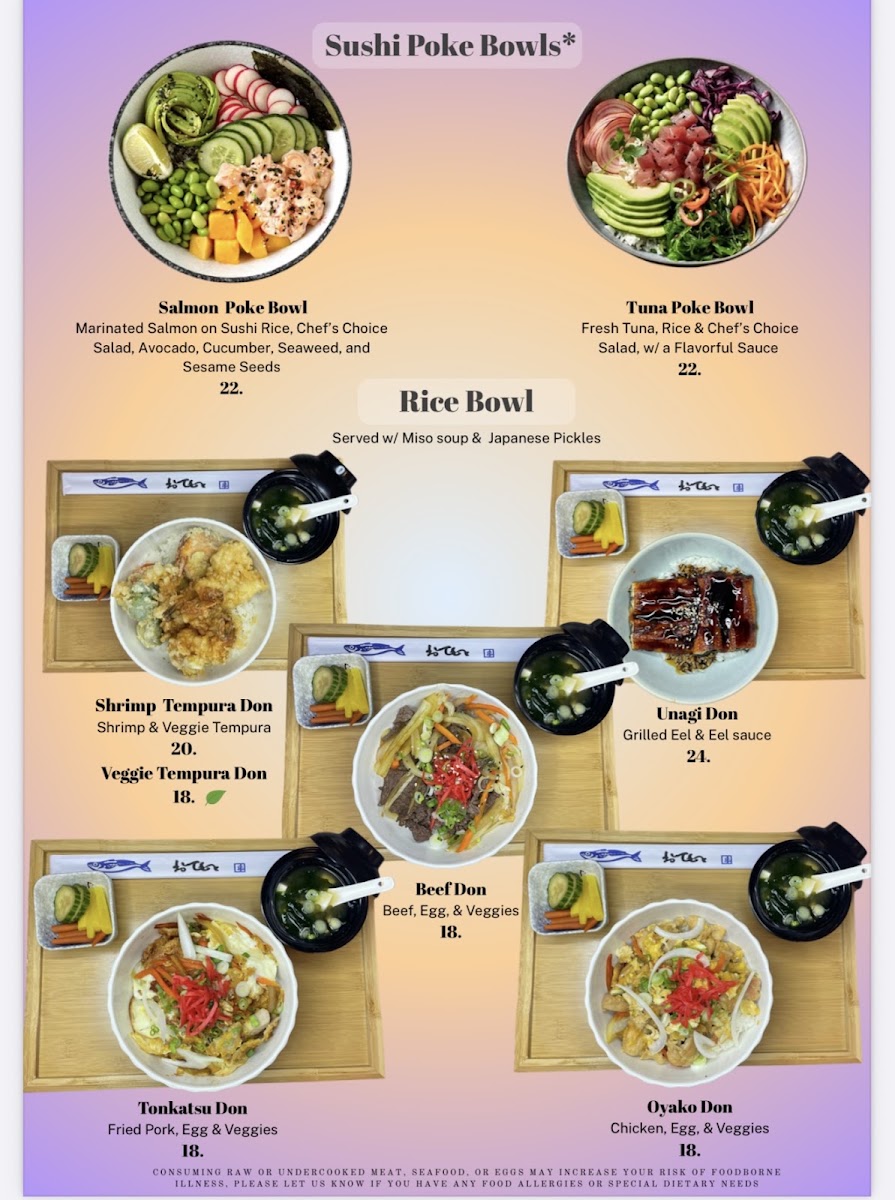 Le Resto: Sushi and Asian Fusion Cuisine menu board