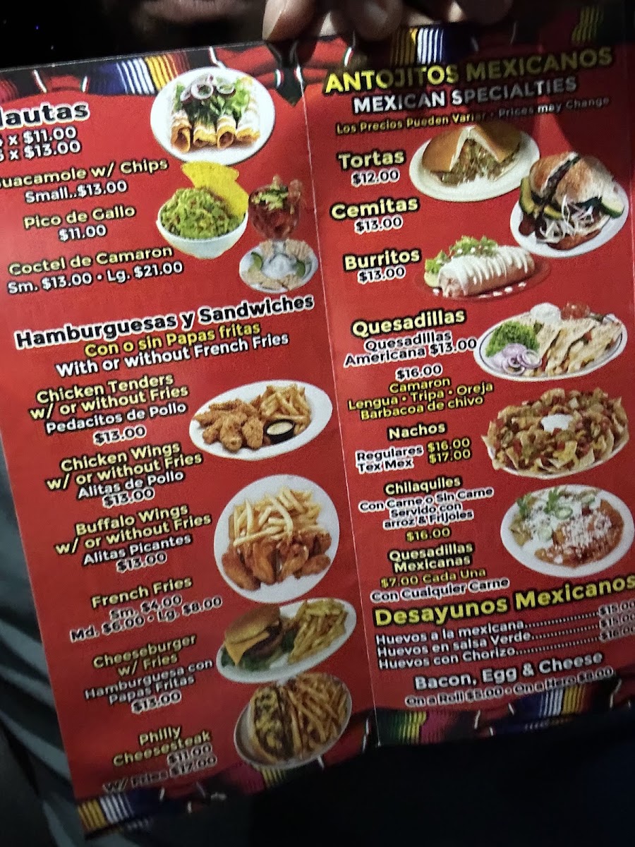 La Pilita menu board