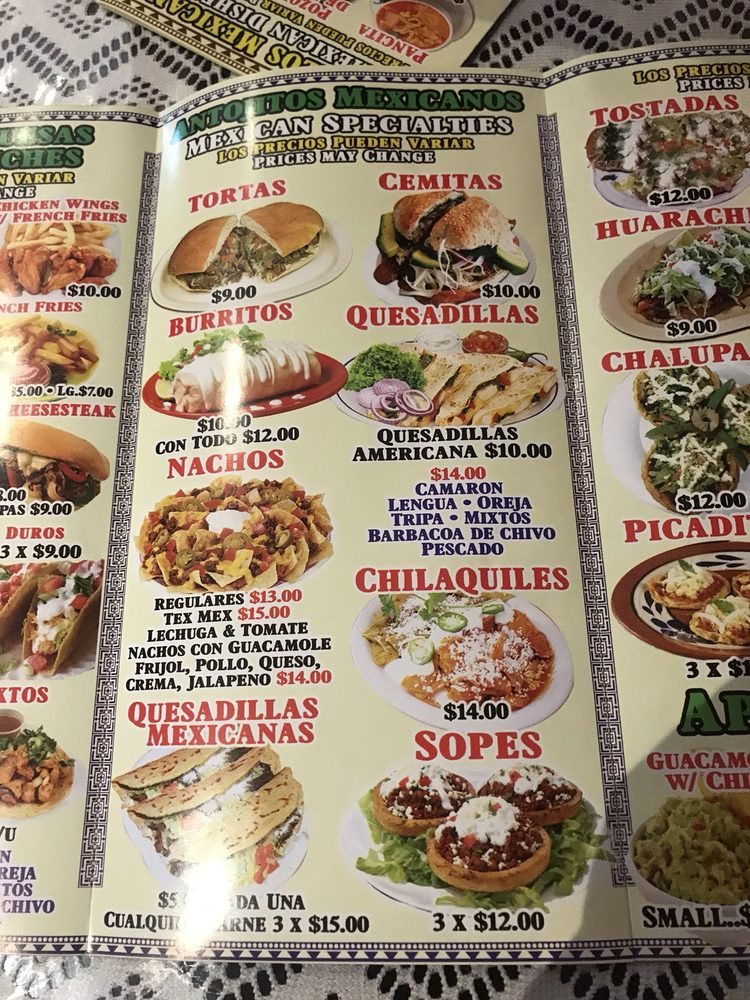 La Pilita menu board