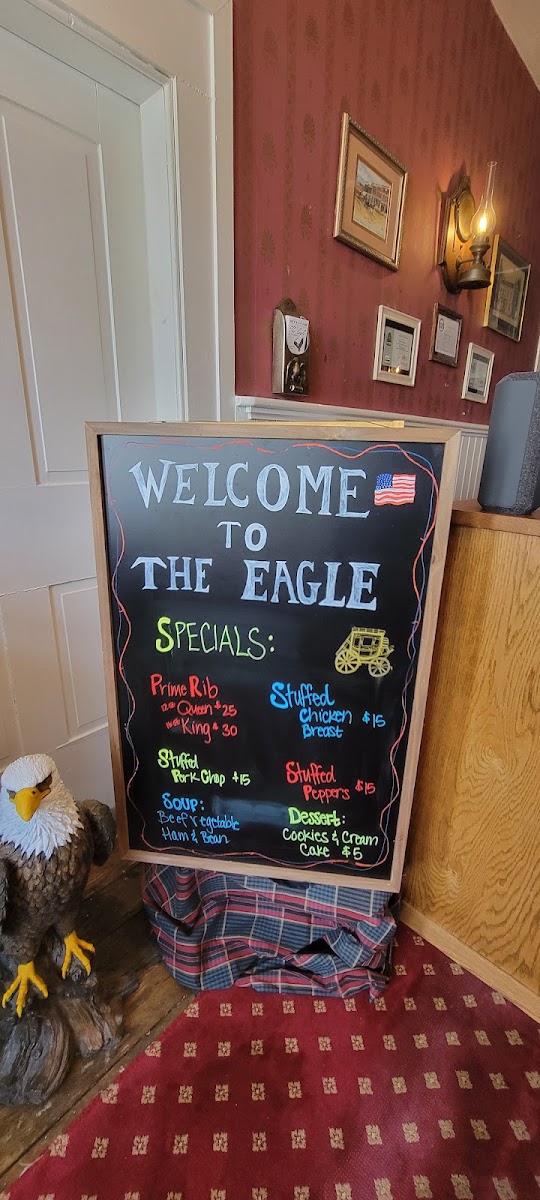 The Eagle of Waterford menu board