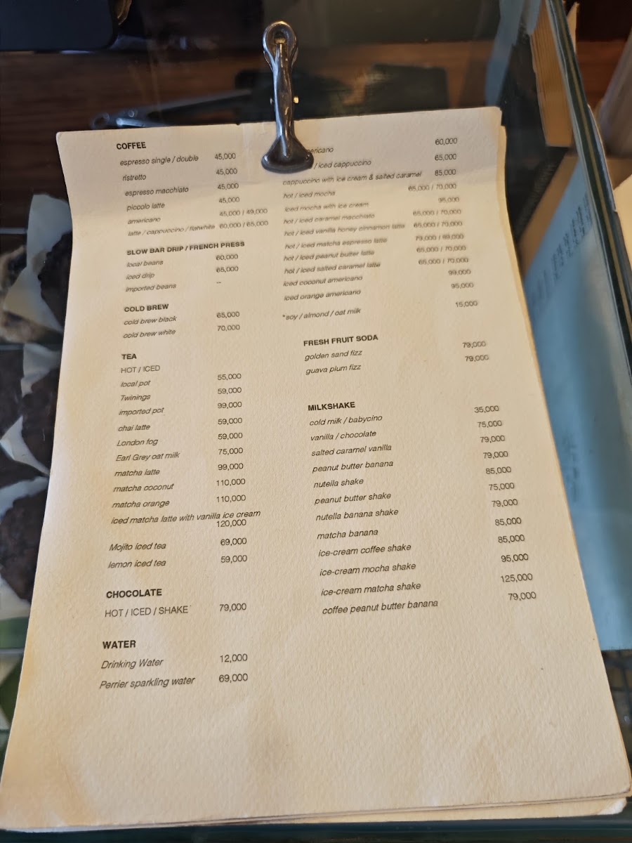 The Cabana Design Studio & Café menu board