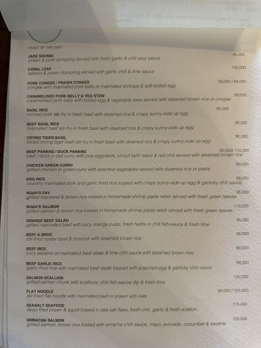 The Cabana Design Studio & Café menu board