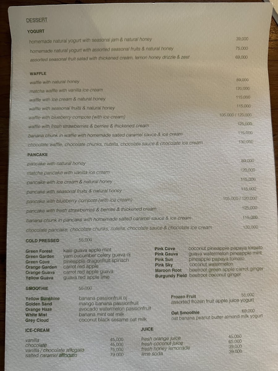 The Cabana Design Studio & Café menu board