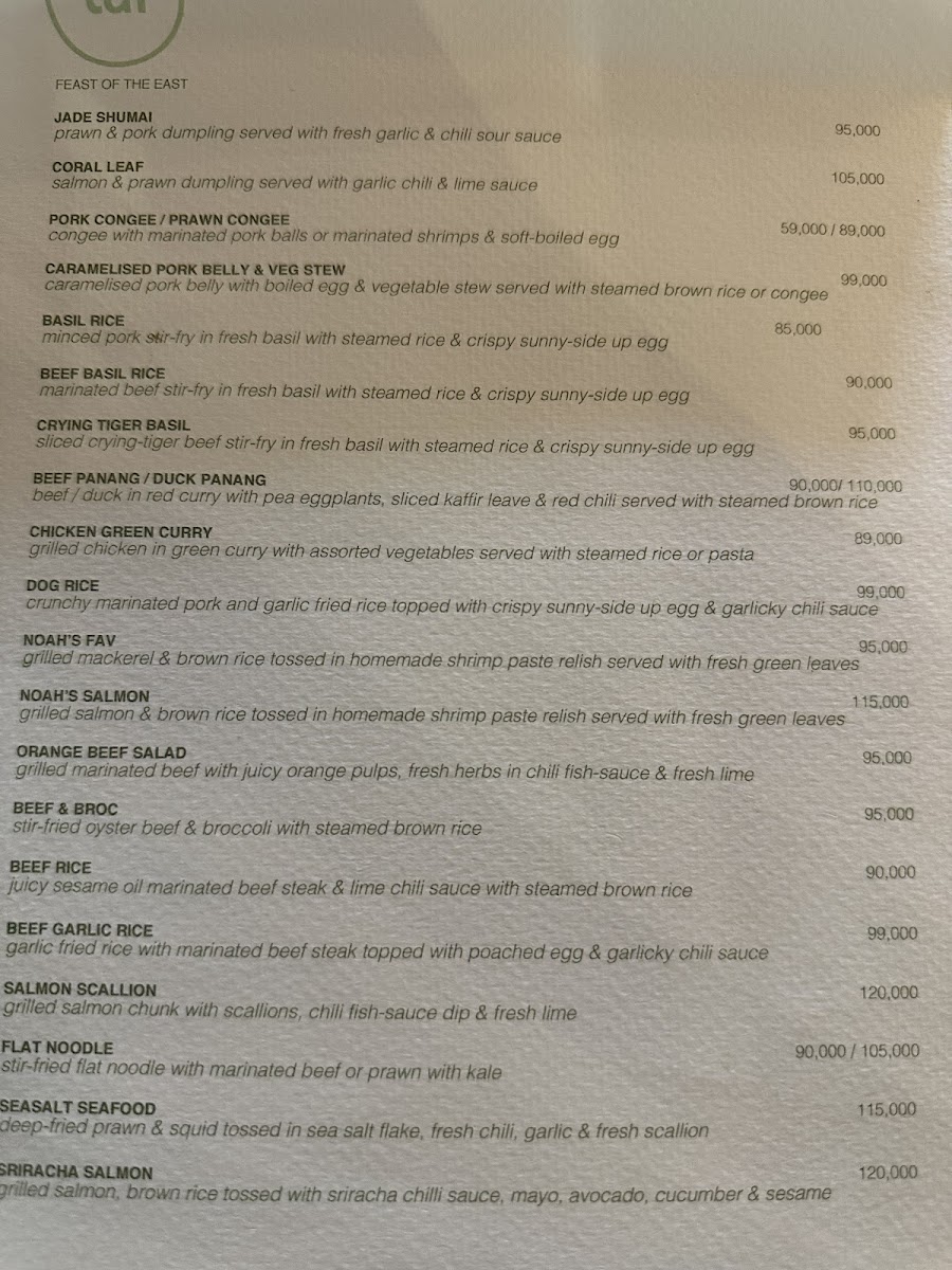 The Cabana Design Studio & Café menu board