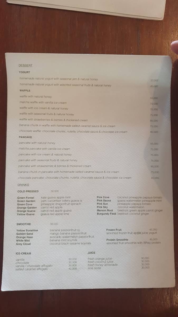 The Cabana Design Studio & Café menu board