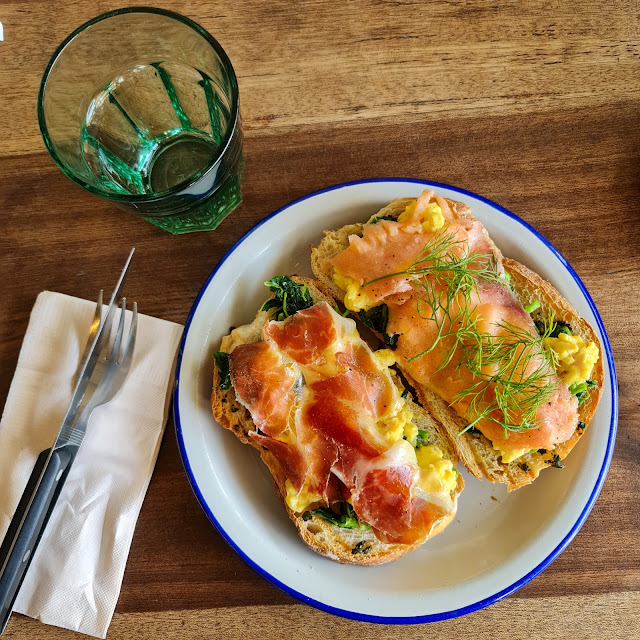 Topped with Salmon or Parma