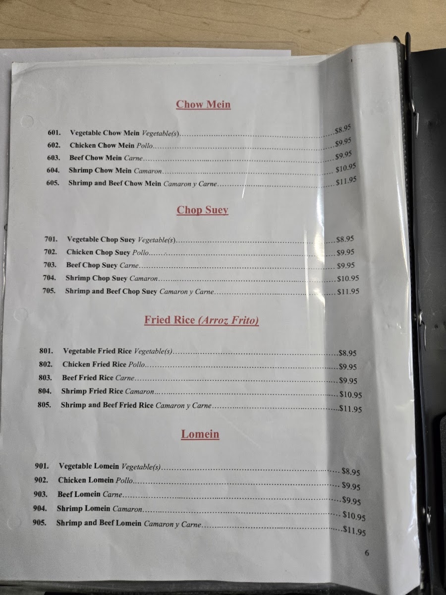 Saigon Pho menu board