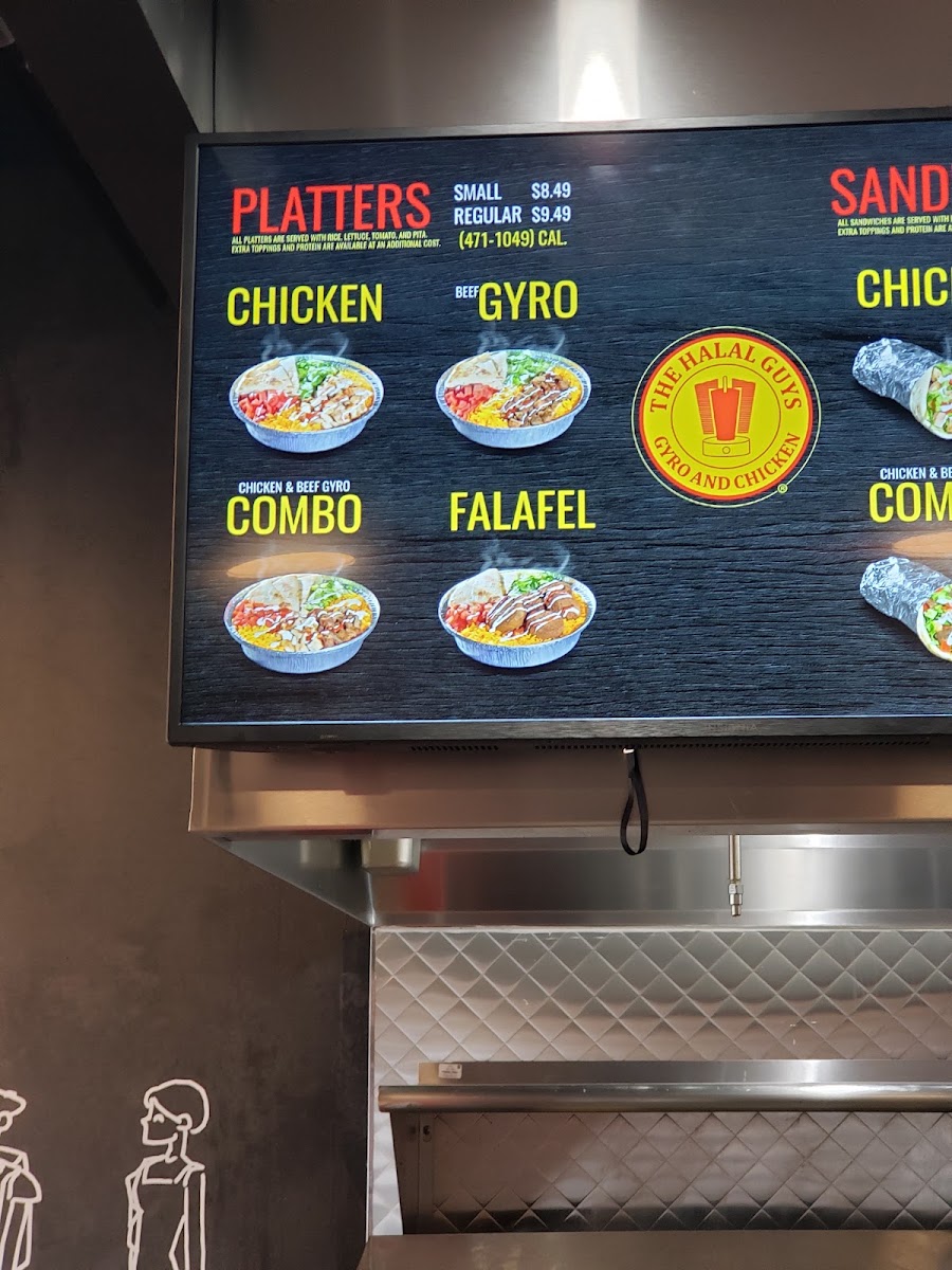 The Halal Guys menu board