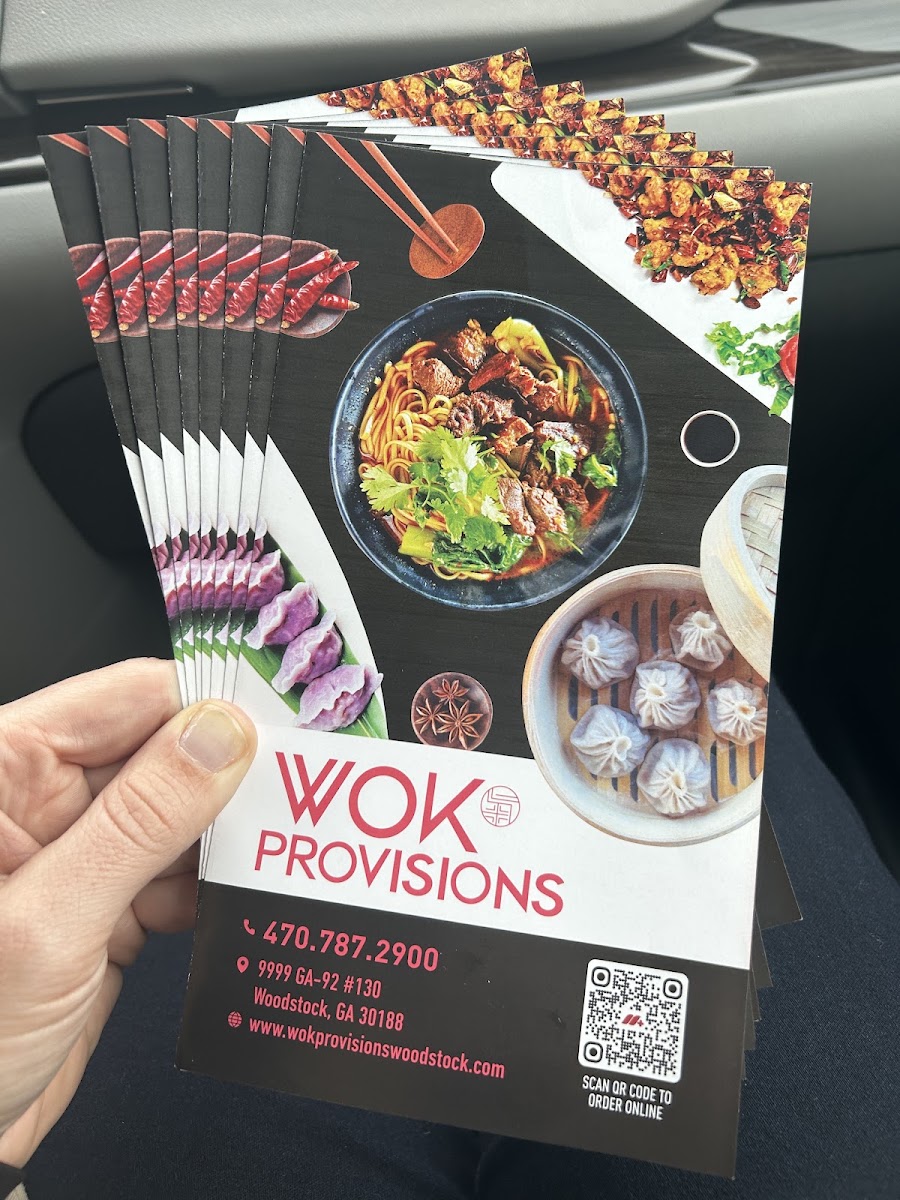 Wok Provisions - Woodstock menu board
