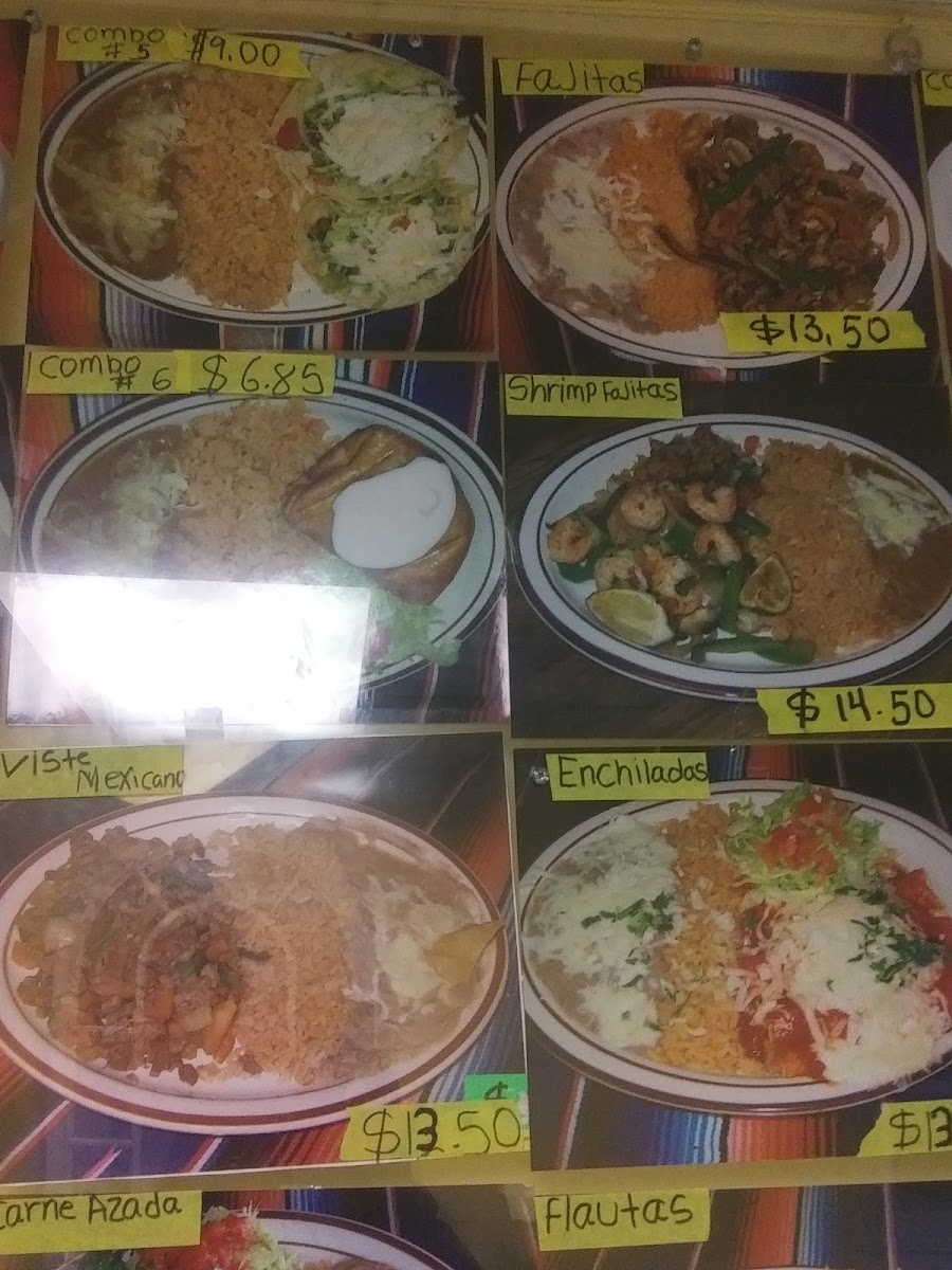Taco Burrito Mexico menu board