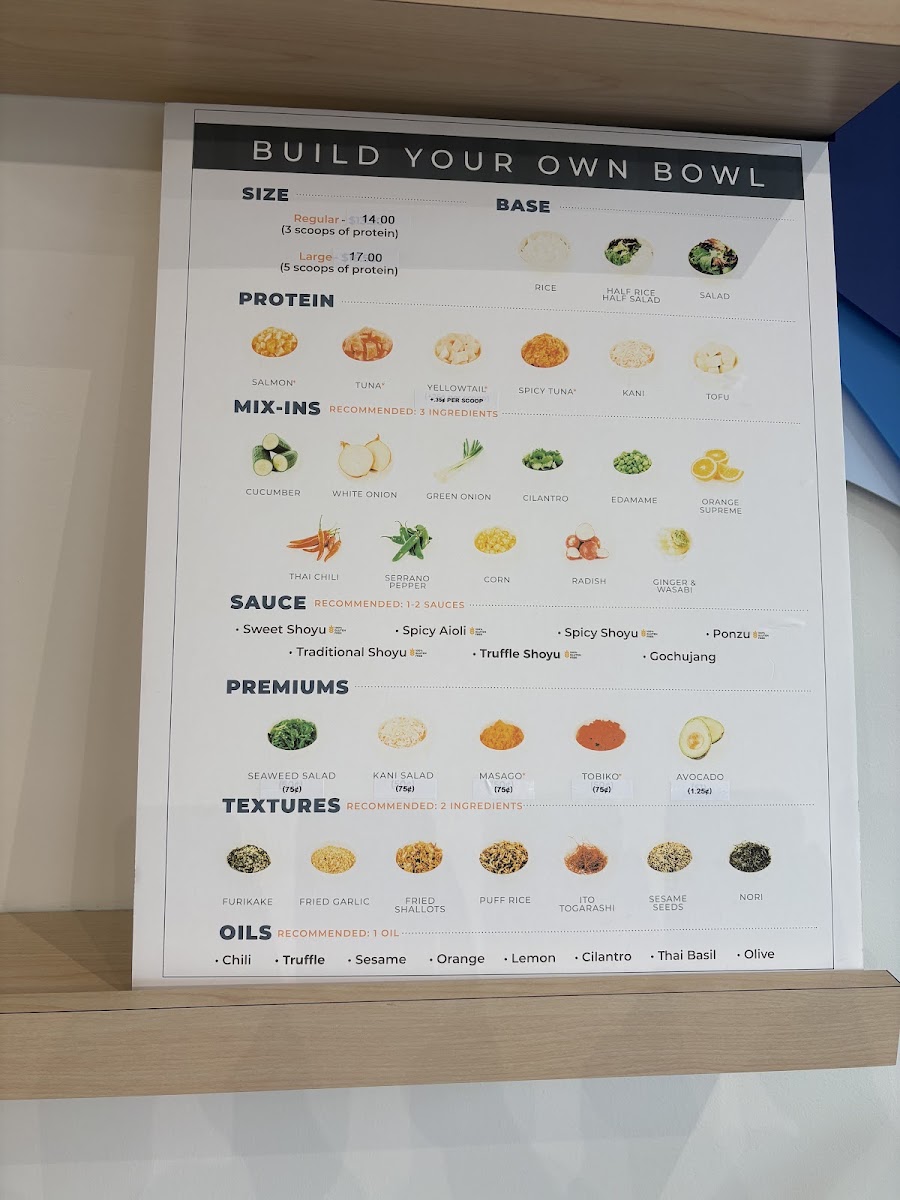Seaside Poke menu board