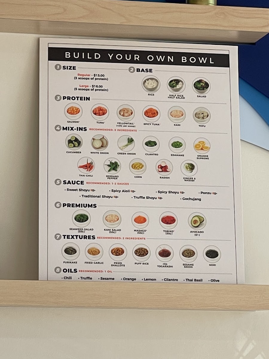 Seaside Poke menu board