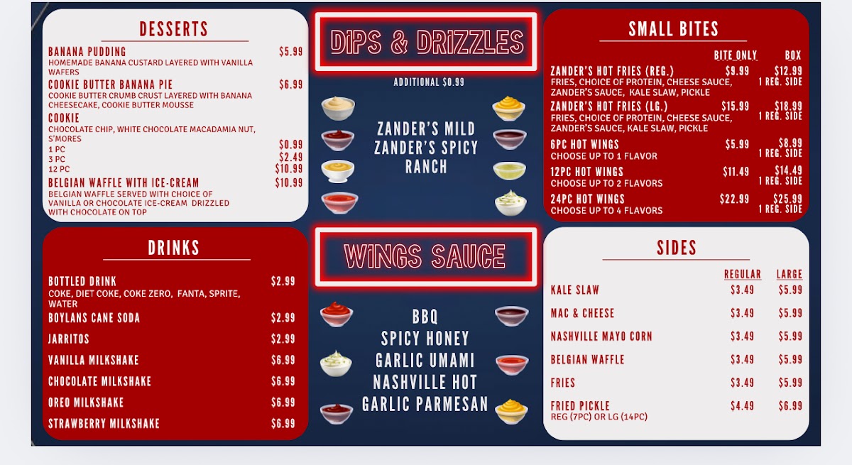 Sumah Hot Chicken menu board