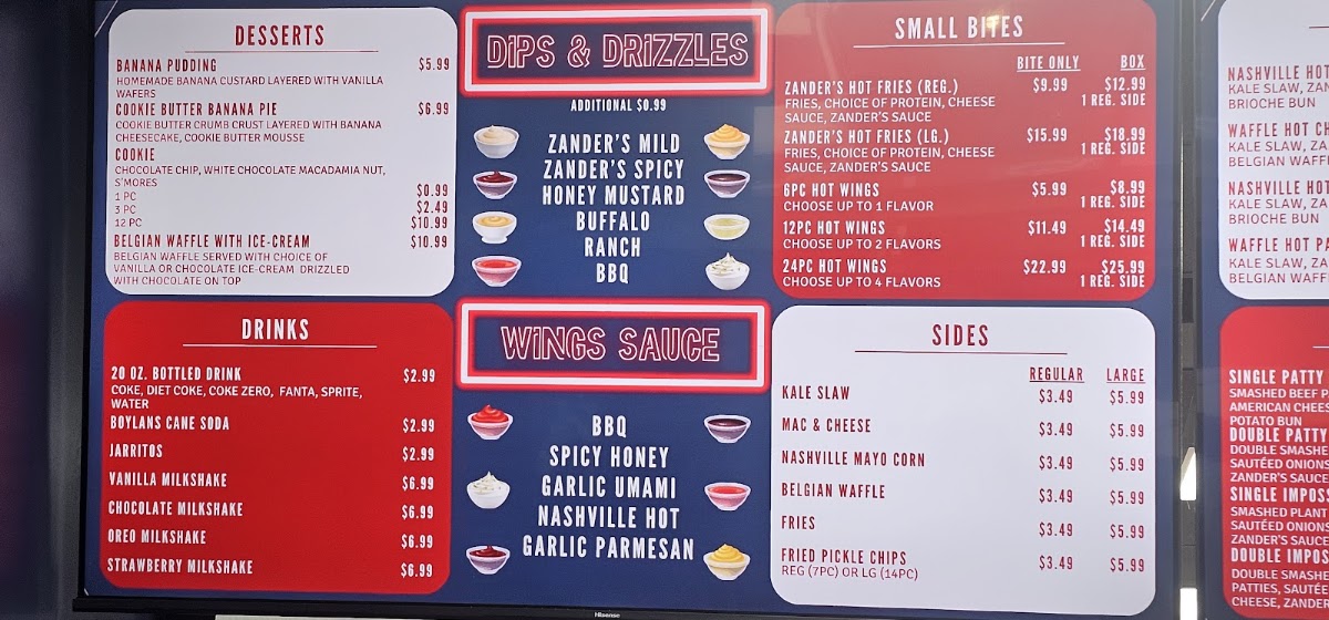 Sumah Hot Chicken menu board