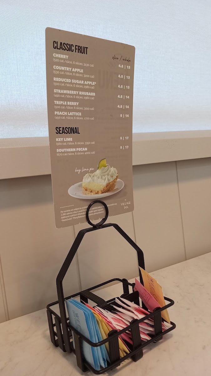 Village Inn menu board