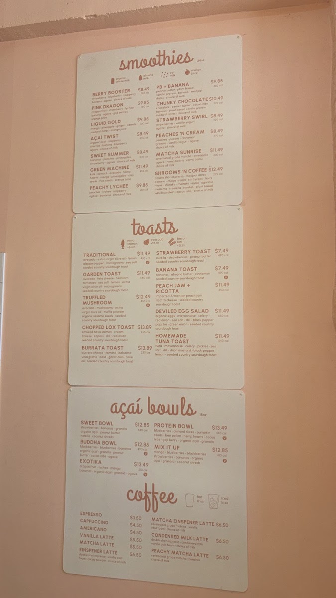 Whata Peach menu board