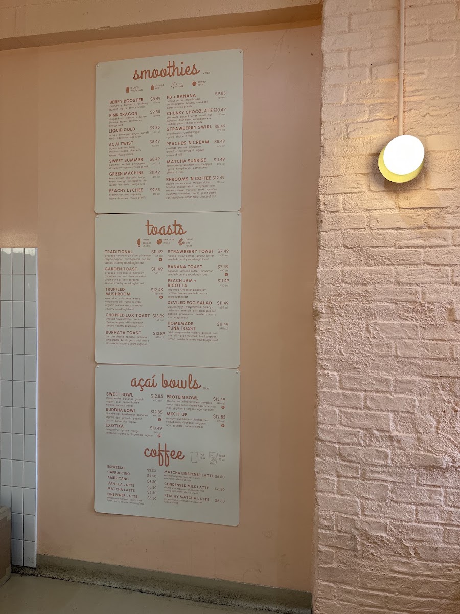 Whata Peach menu board