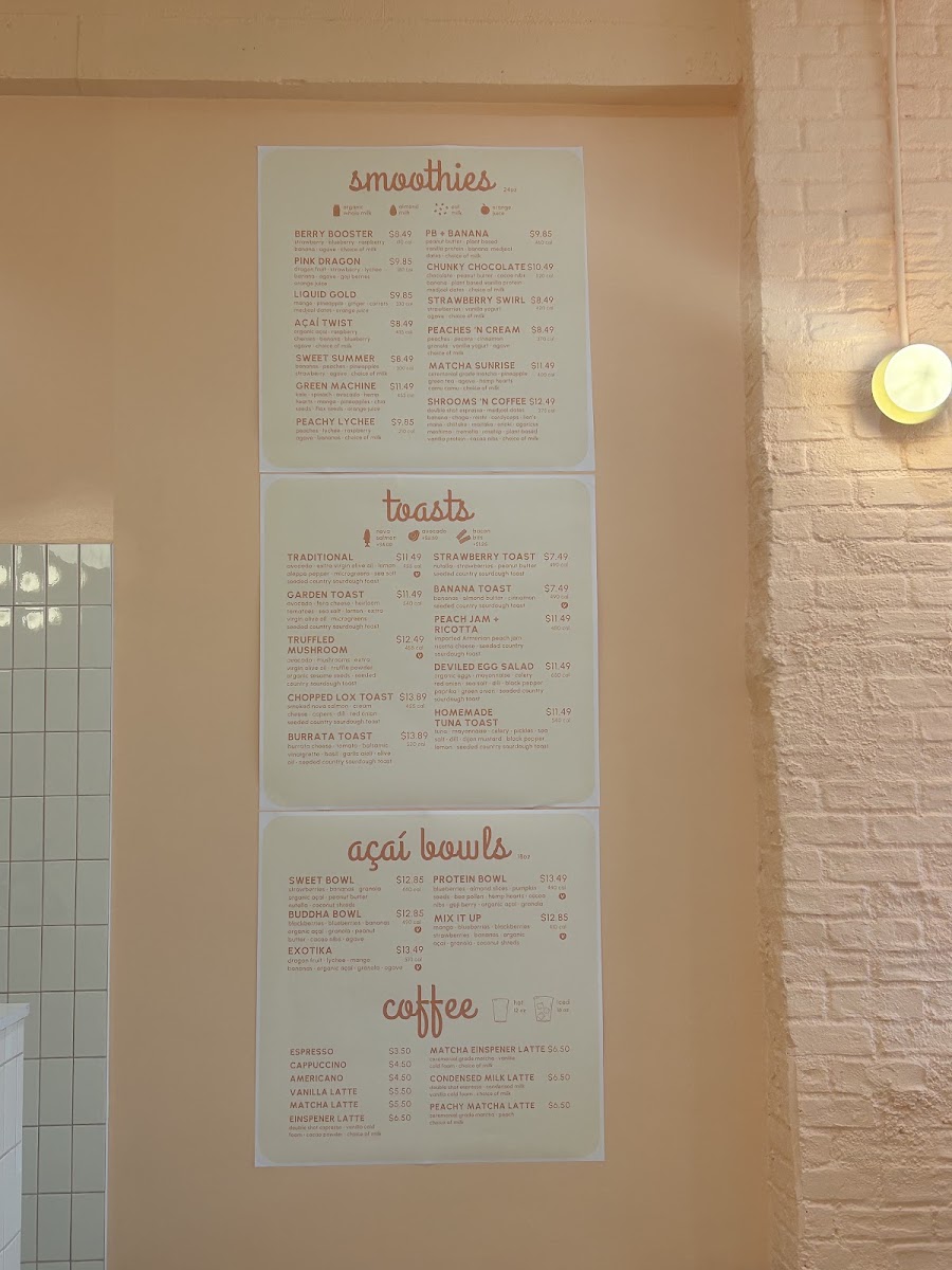 Whata Peach menu board