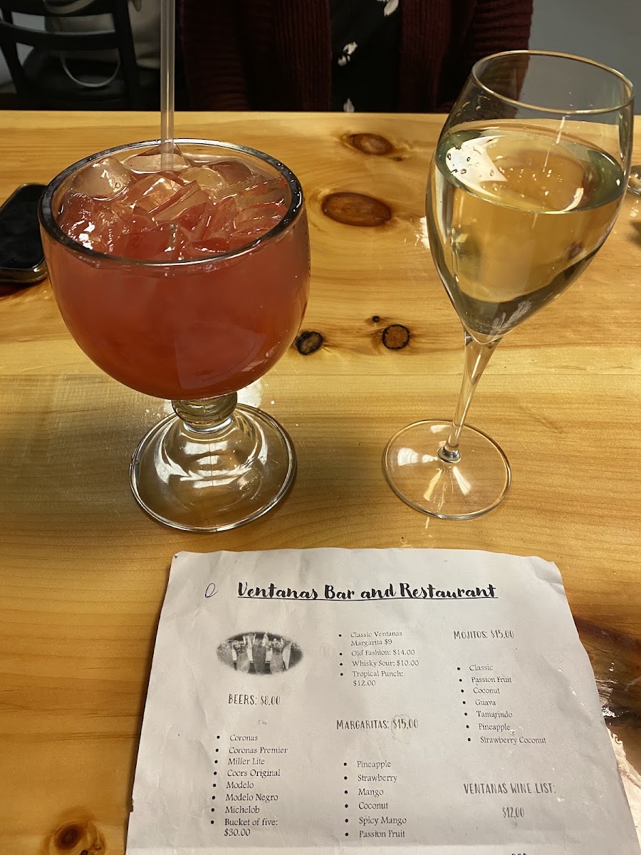 Ventanas | Bar and Restaurant menu board