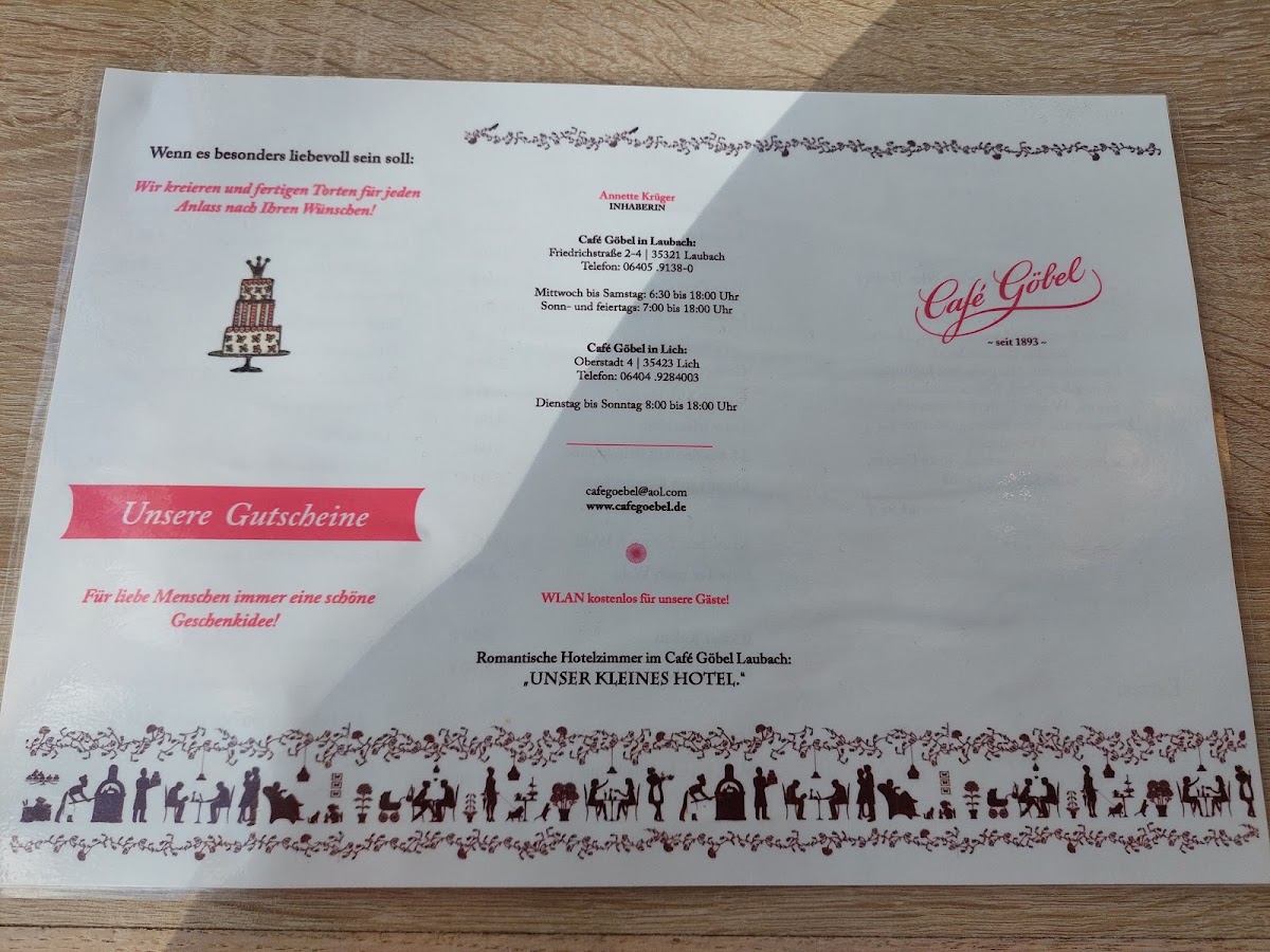 Café Göbel menu board