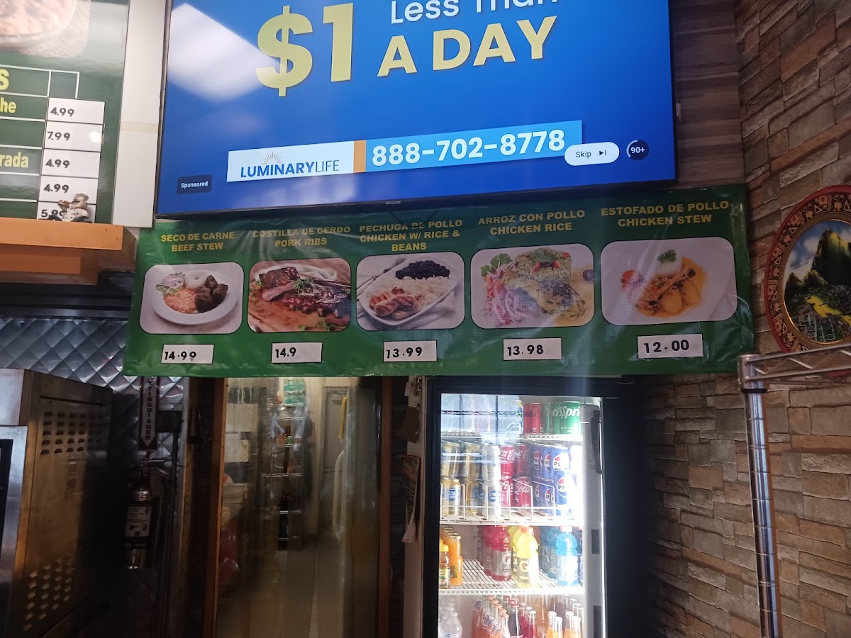 Inka's Grill menu board