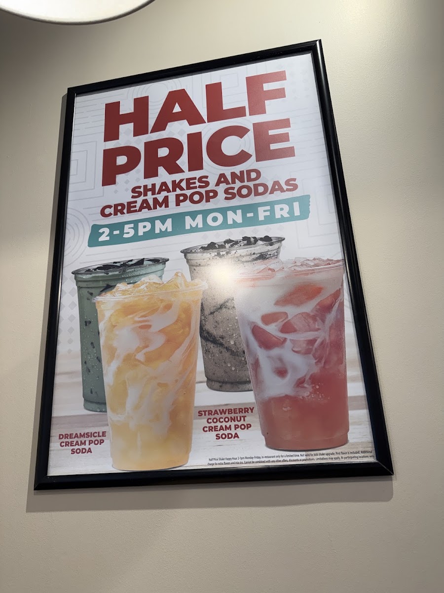 MOOYAH Burgers, Fries & Shakes menu board