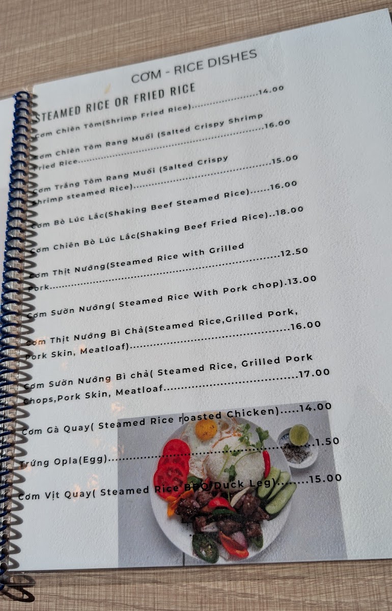 Gốc Vietnam Restaurant menu board