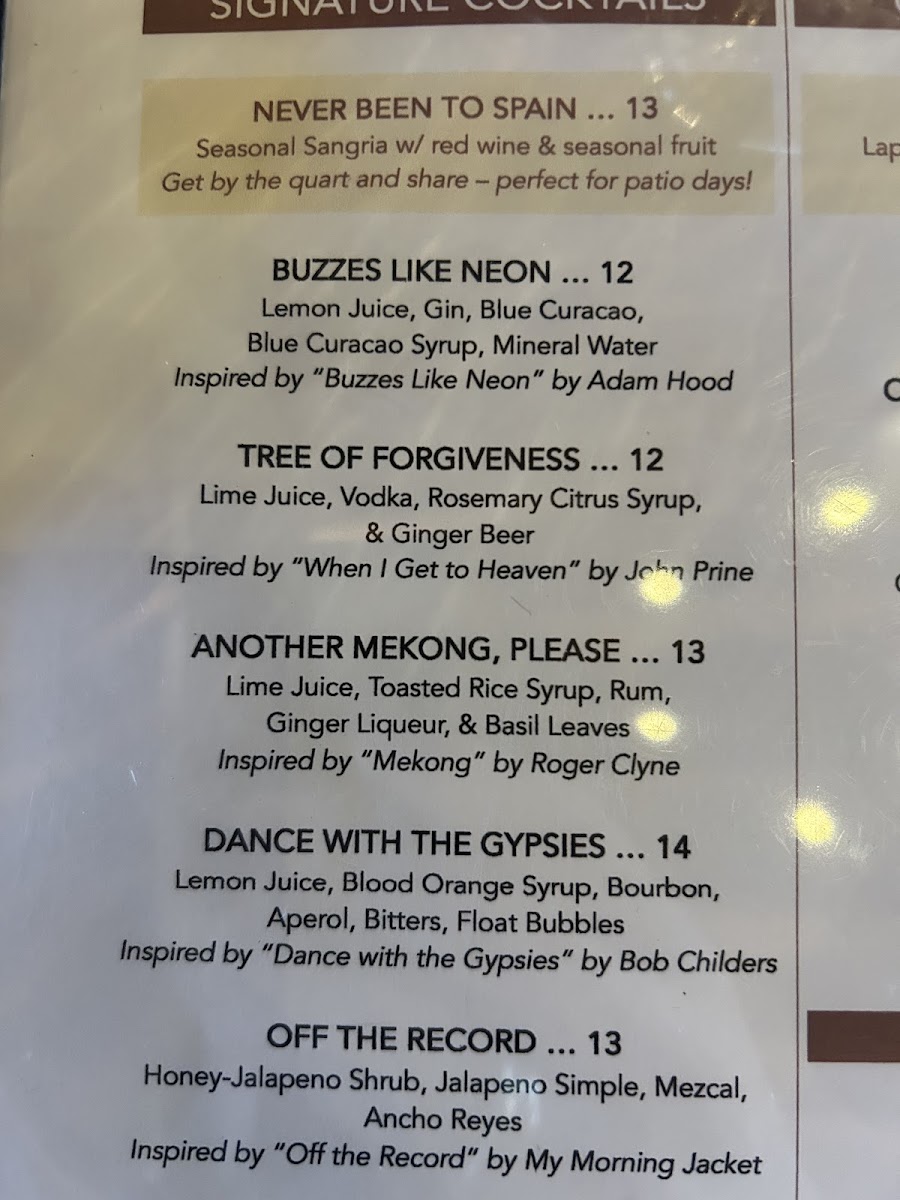 The Old Icehouse menu board