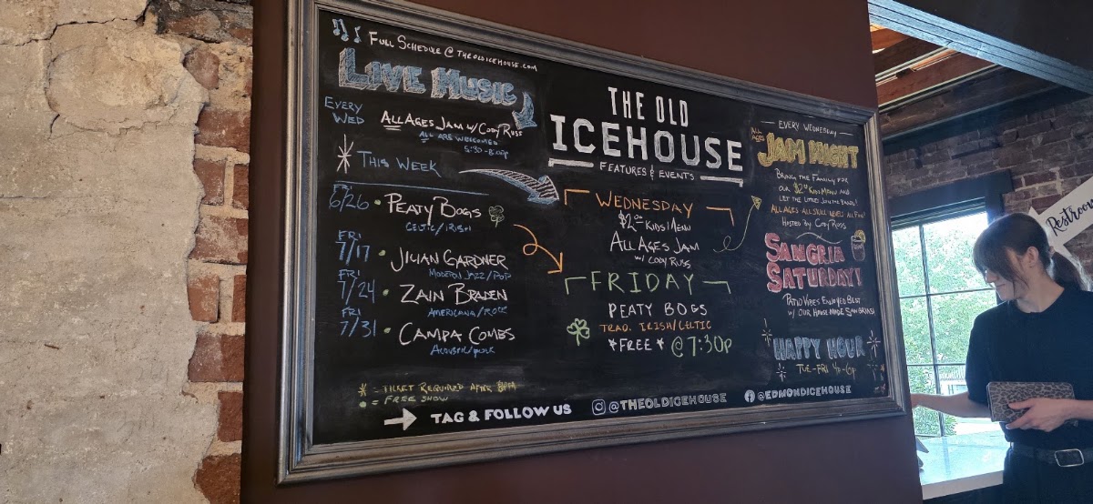 The Old Icehouse menu board