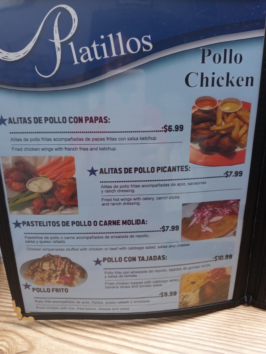 Honduras Restaurant menu board