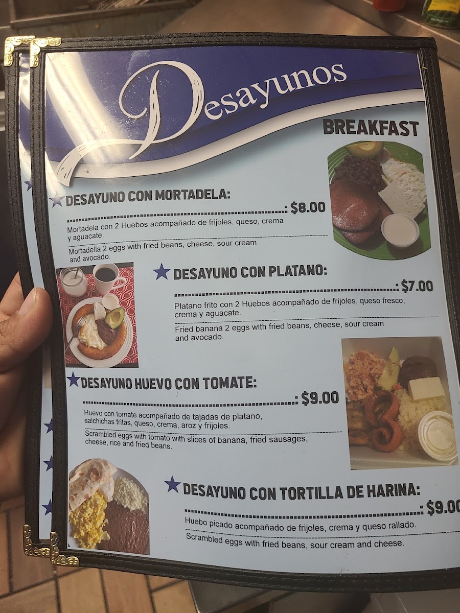 Honduras Restaurant menu board