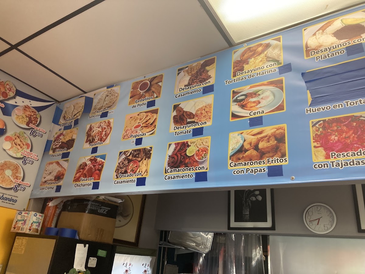 Honduras Restaurant menu board