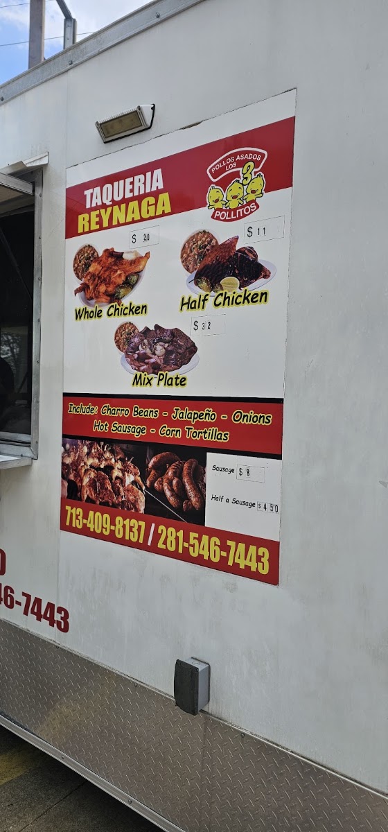 Pollos Asados los 3 pollitos menu board