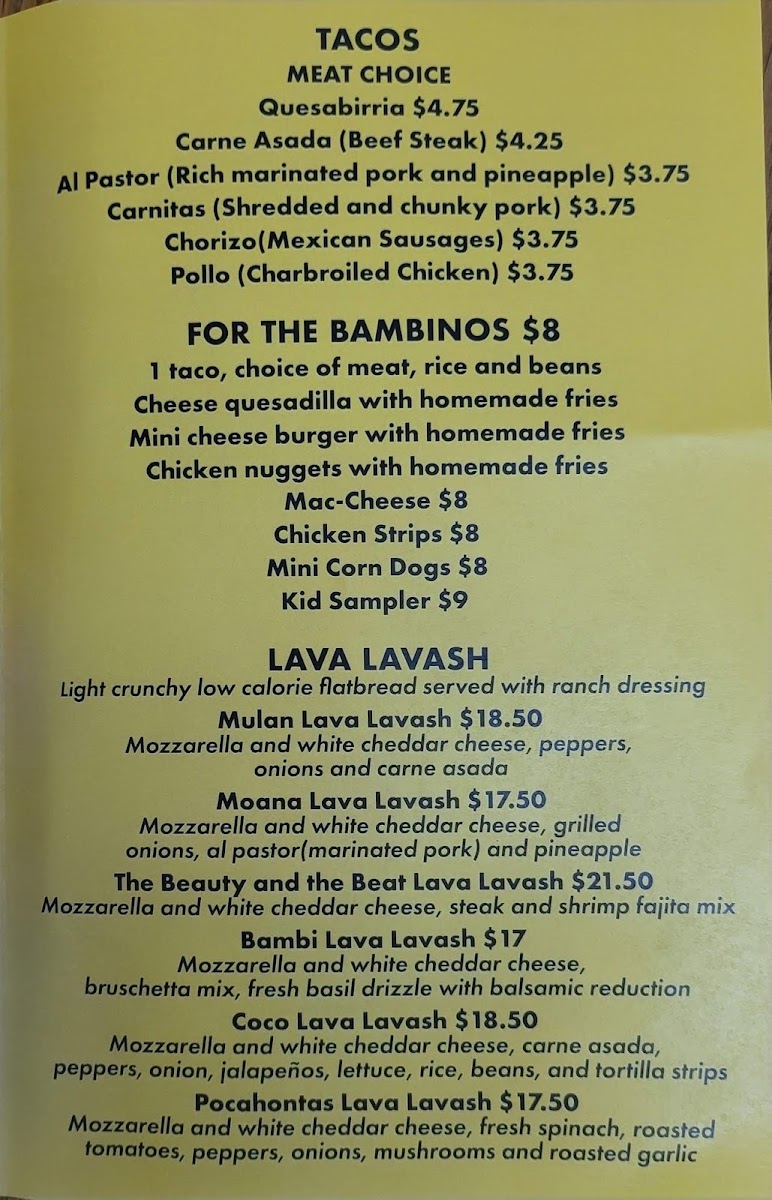 Guadalajara Grill Restaurant | Mexican menu board
