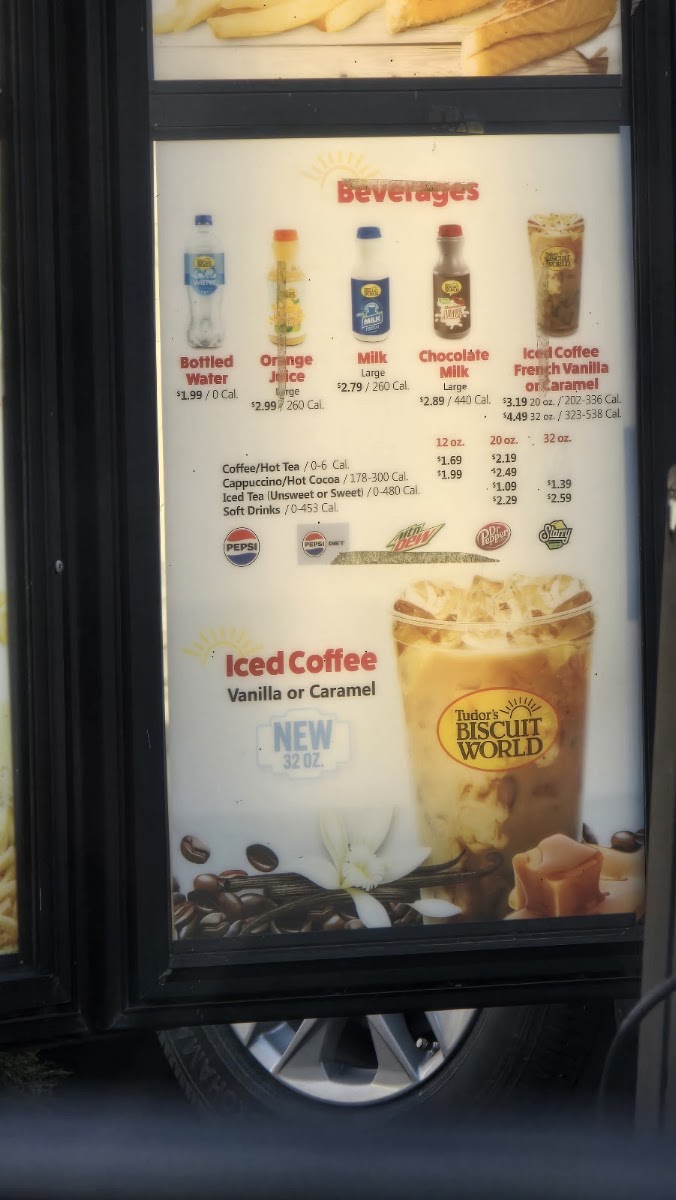 Tudor's Biscuit World menu board