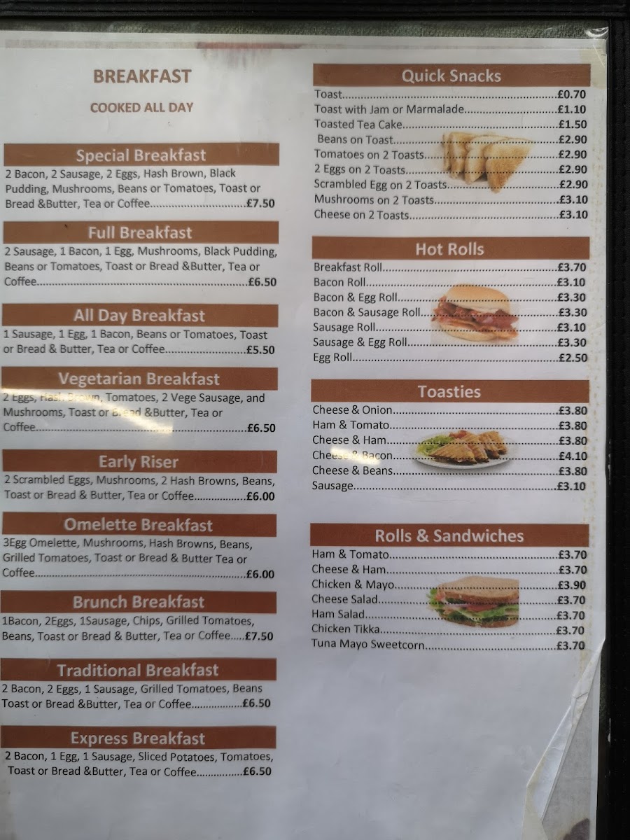 Cafe N Joy menu board