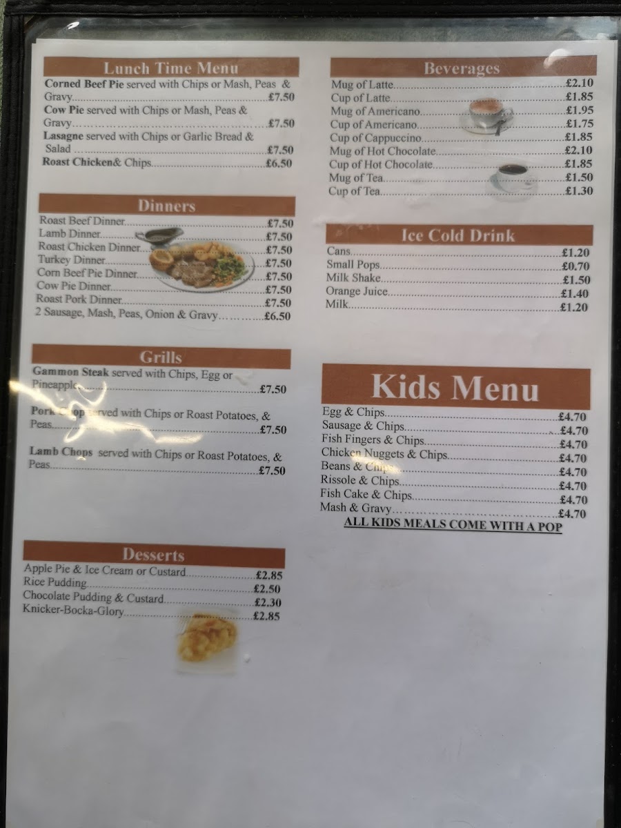 Cafe N Joy menu board