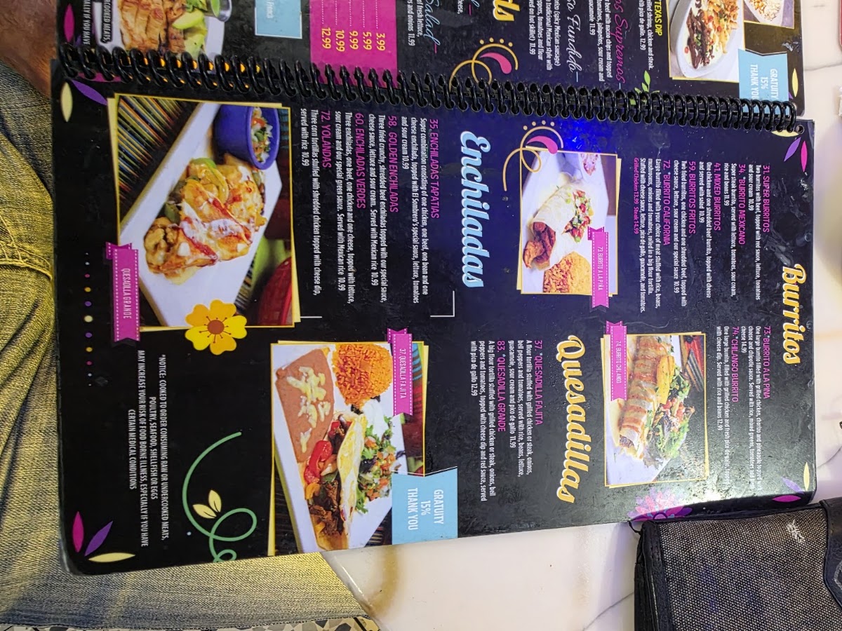 El Sombrero - Brookhaven menu board
