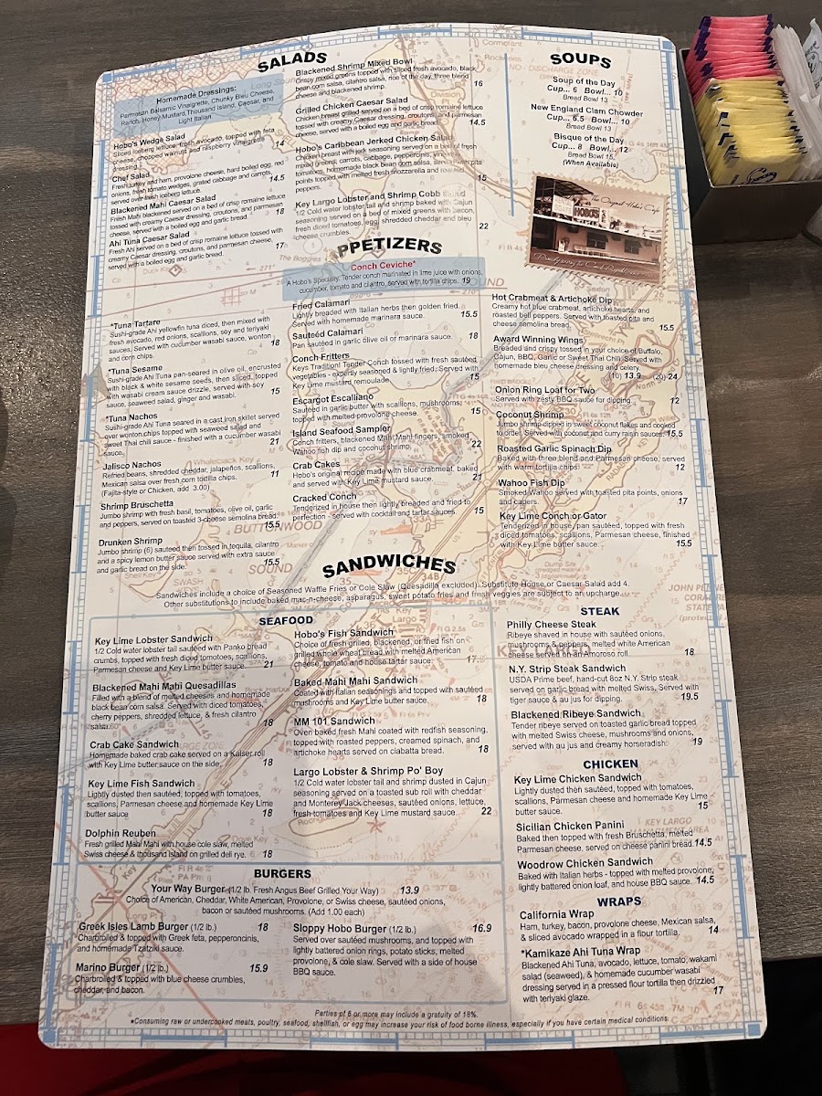 Hobo's Cafe menu board